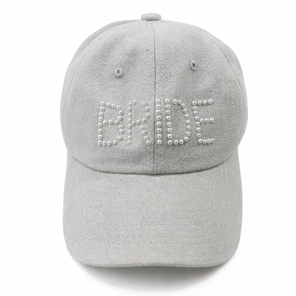 Francesca's Collections Accessories - Francesca’s Pearl “BRIDE” Chambray Baseball Hat NEW NWT 🤍 Bridal Bachelorette